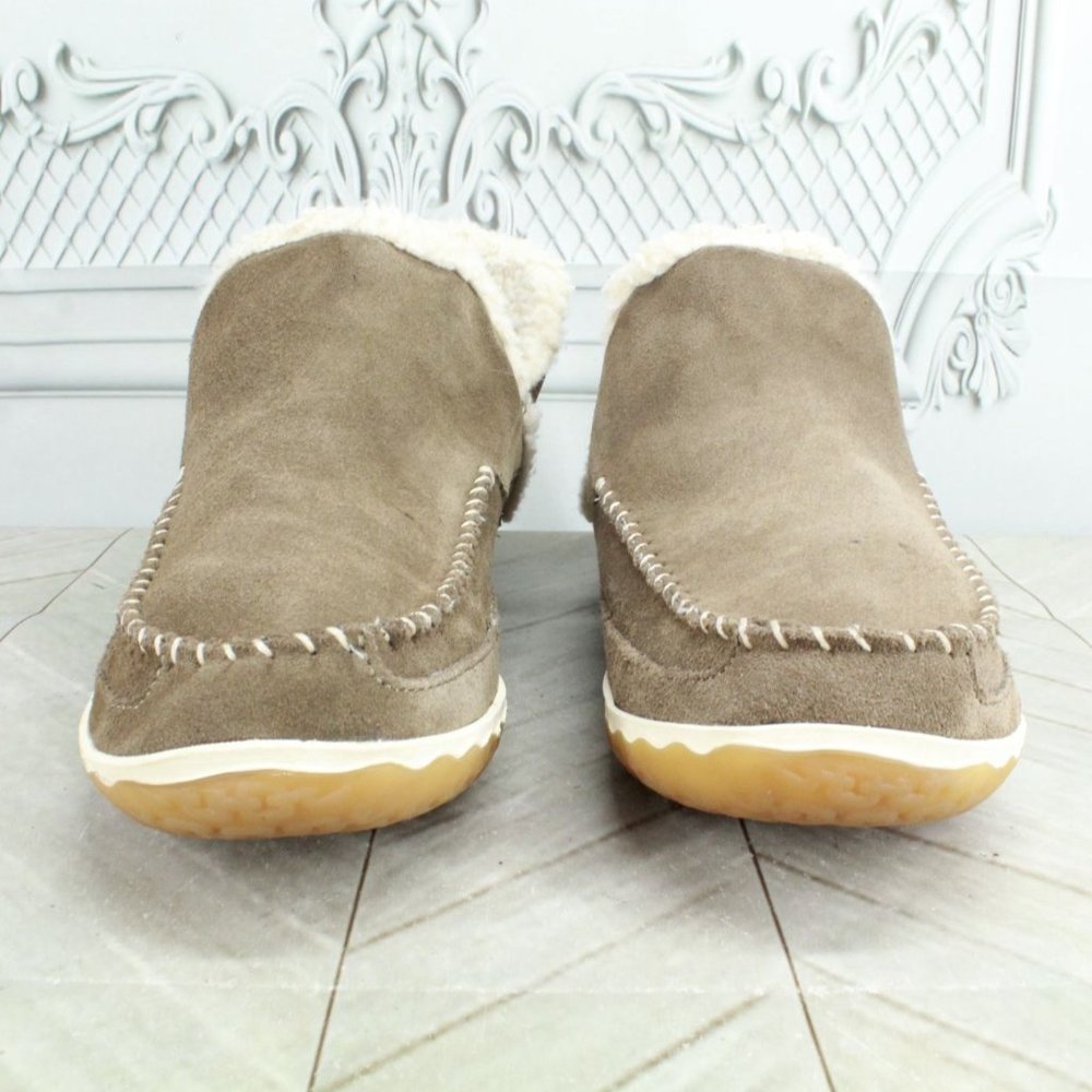 LL Bean Brown Suede Fleece Lined Mountain Boot Mocs Slippers Size 9 M - Picture 4 of 8